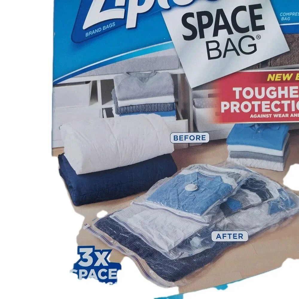 Ziploc Space Bag Waterproof Vacuum Storage 3 Bag flat variety